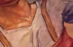 Detalle de los puntos que marcan el contorno del dibujo preparatorio