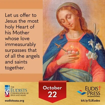 Image for 22 ottobre: offering Jesus the holy Heart of his Mother