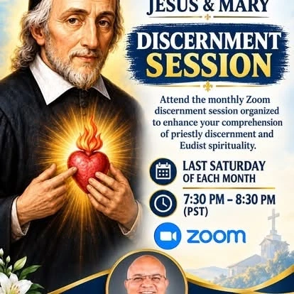 Announcement for a monthly Incontro di discernimento Gesù e Maria on Zoom